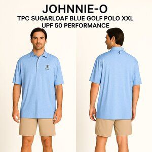 Johnnie-O TPC Sugarloaf Blue Golf Polo XXL UPF 50 Performance